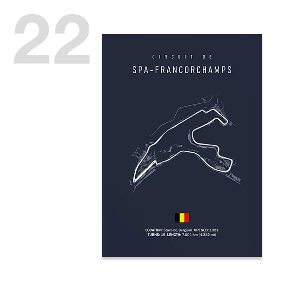 Plakat tor wyścigowy – mapa toru F1 dla fana motoryzacji Pattern22