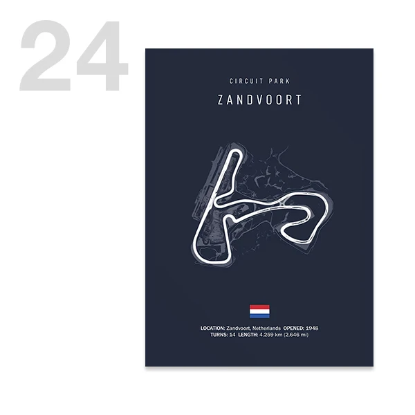 Plakat tor wyścigowy – mapa toru F1 dla fana motoryzacji Pattern24