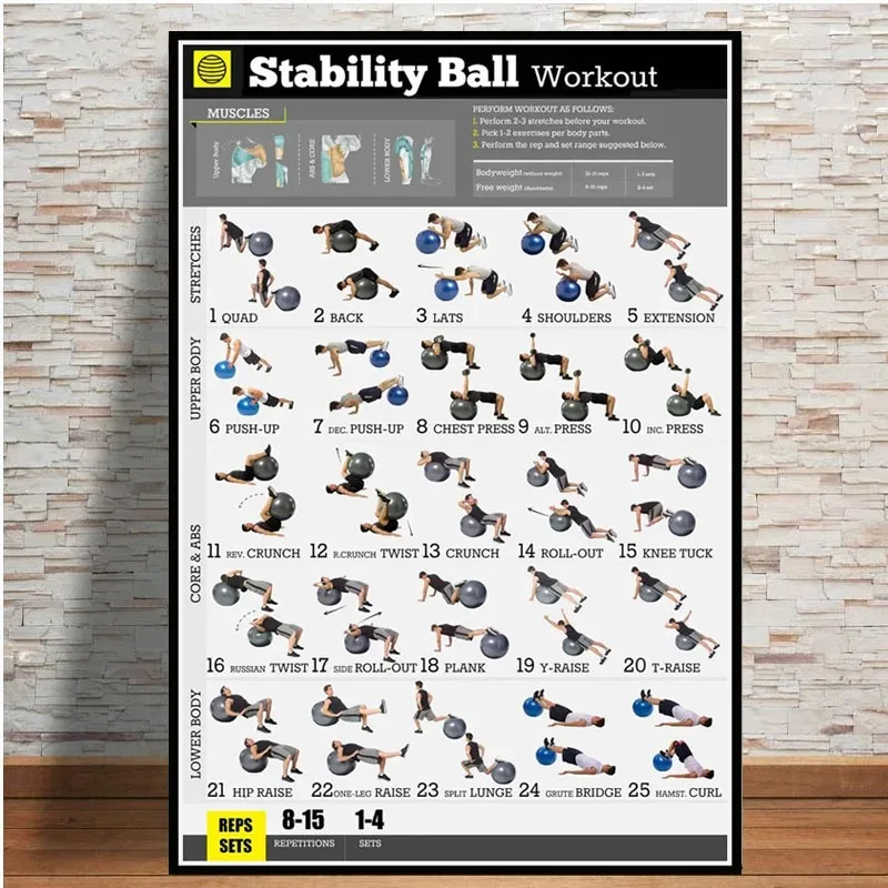 Plakat trening z hantlami na siłownię Fioletowy/фиолетовый