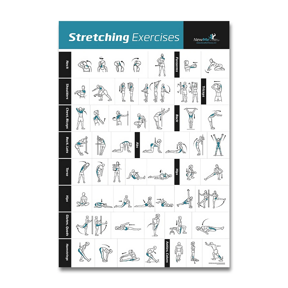 Plakat treningowy - ćwiczenia pilates i jogi Fioletowy