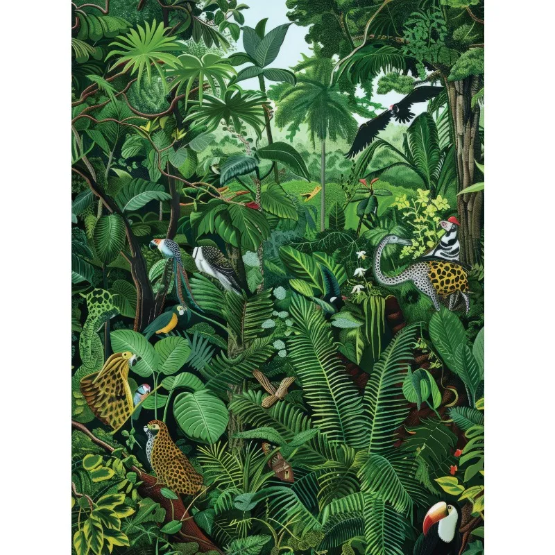 Plakat tropikalna dżungla vintage botaniczny Wzór 5