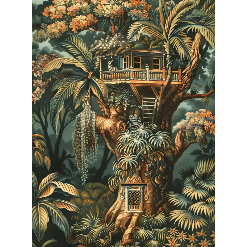 Plakat tropikalna dżungla vintage botaniczny Wzór 8