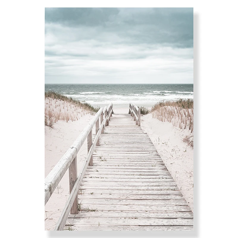 Plakat tropikalna plaża z palmami Wzór 5