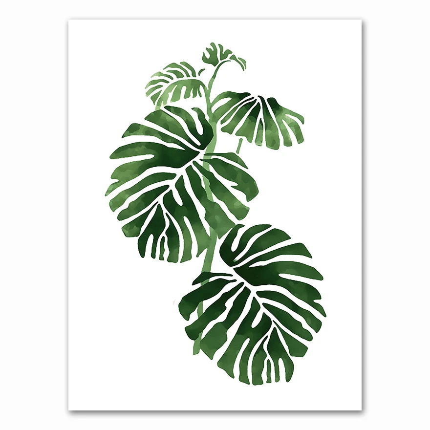 Plakat tropikalne liście botaniczny Wzór 2