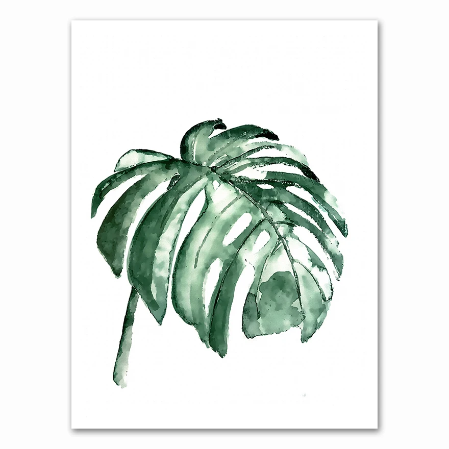 Plakat tropikalne liście botaniczny Wzór 3