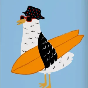 Plakat tropikalny - muszle i homar w stylu preppy Burgundia