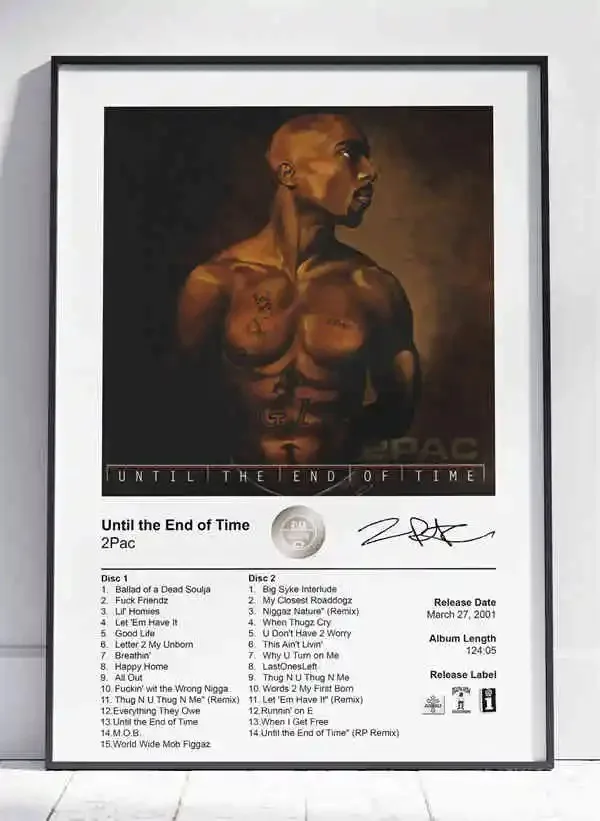 Plakat Tupac 2PAC czarno-bialy Wzór 10