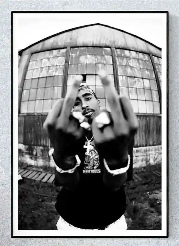 Plakat Tupac 2PAC czarno-bialy Wzór 12