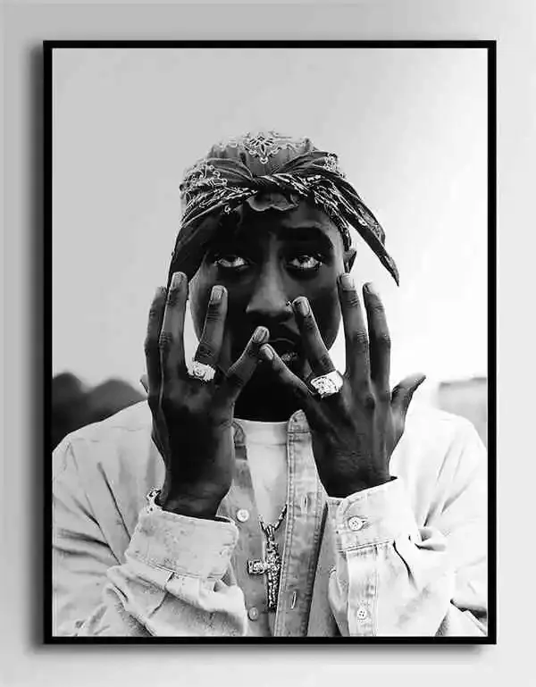 Plakat Tupac 2PAC czarno-bialy Wzór 7