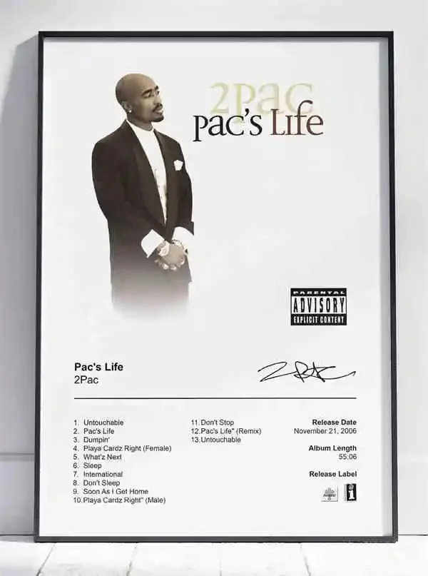 Plakat Tupac 2PAC czarno-bialy Wzór 9