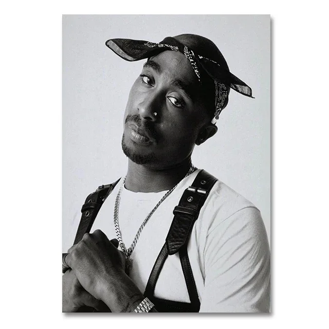 Plakat Tupac 2Pac – czarno-biały portret Burgundia