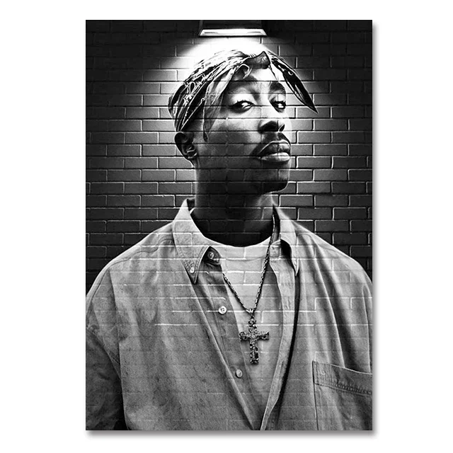 Plakat Tupac 2Pac – czarno-biały portret Czerwony