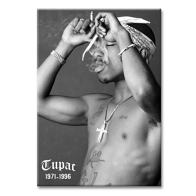 Plakat Tupac 2Pac – czarno-biały portret Zielony