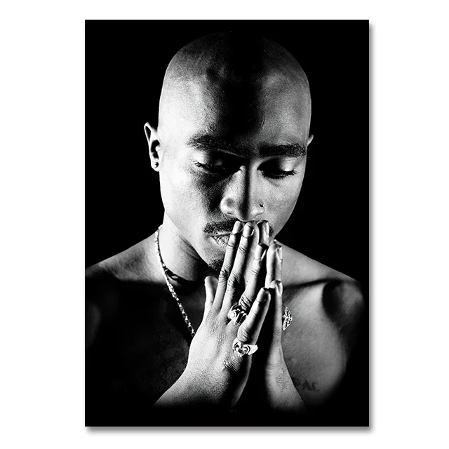 Plakat Tupac 2Pac – czarno-biały portret żółty