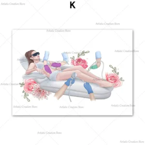 Plakat twarz kobiety do salonu beauty Jasnozielony