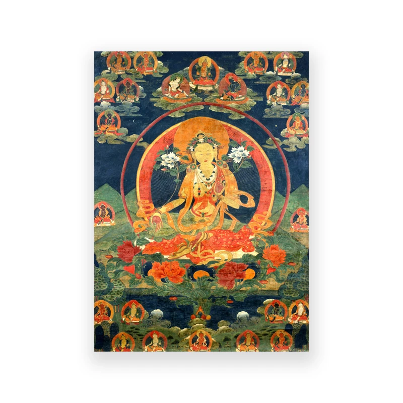 Plakat tybetanska mandala thangka - sztuka buddyjska Jasnozielony