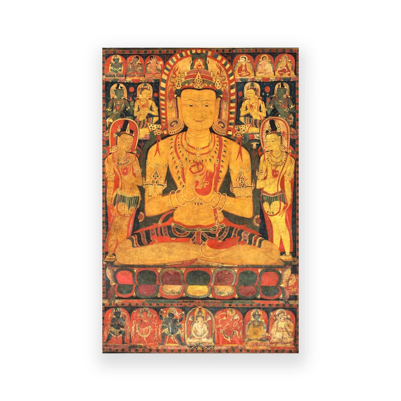 Plakat tybetanska mandala thangka - sztuka buddyjska Jasny