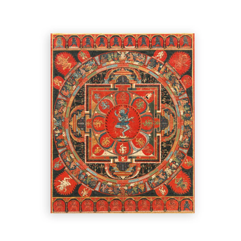 Plakat tybetanska mandala thangka - sztuka buddyjska Niebieski