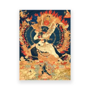 Plakat tybetanska mandala thangka - sztuka buddyjska Pomarańczowy