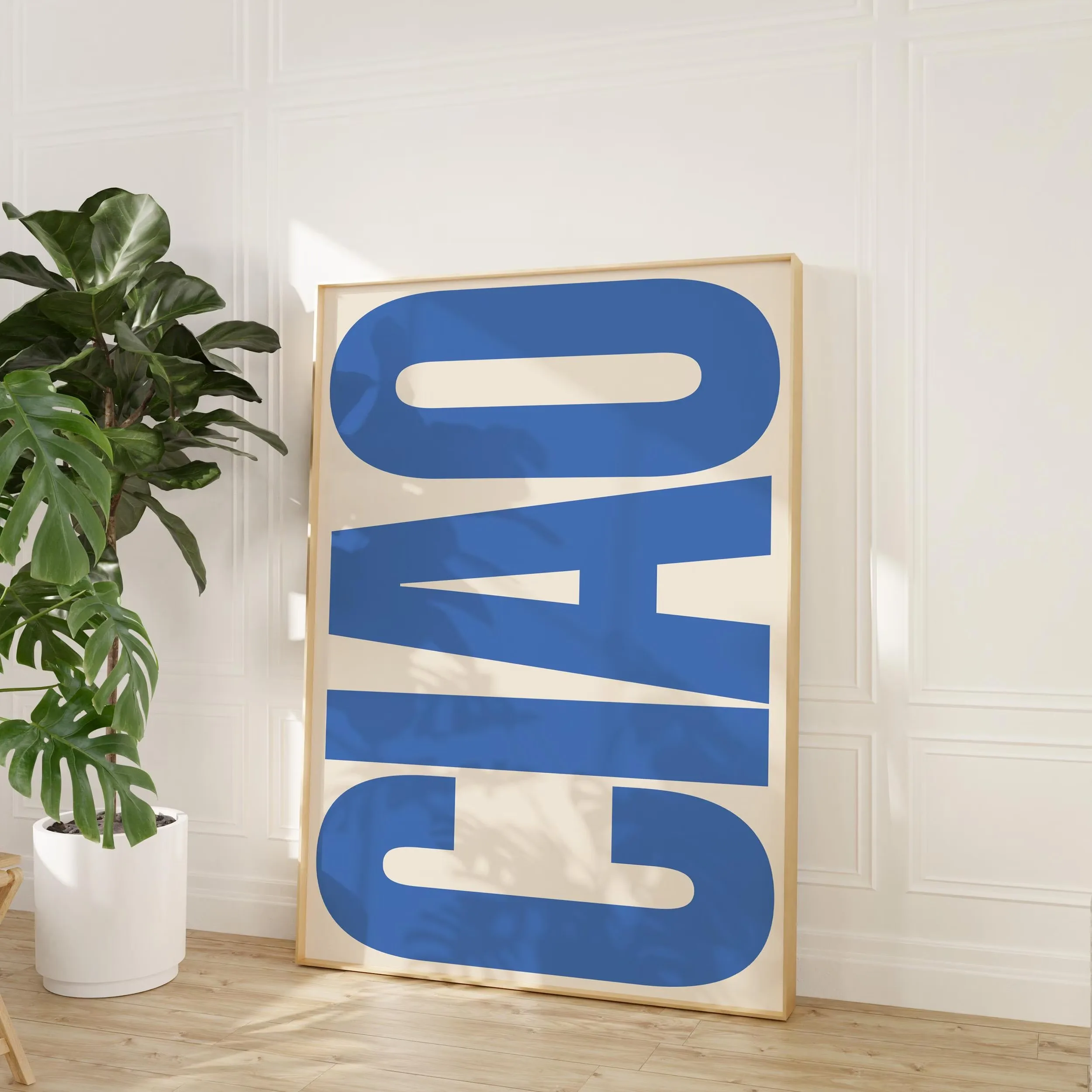 Plakat z napisem - nowoczesna typografia retro Granatowy
