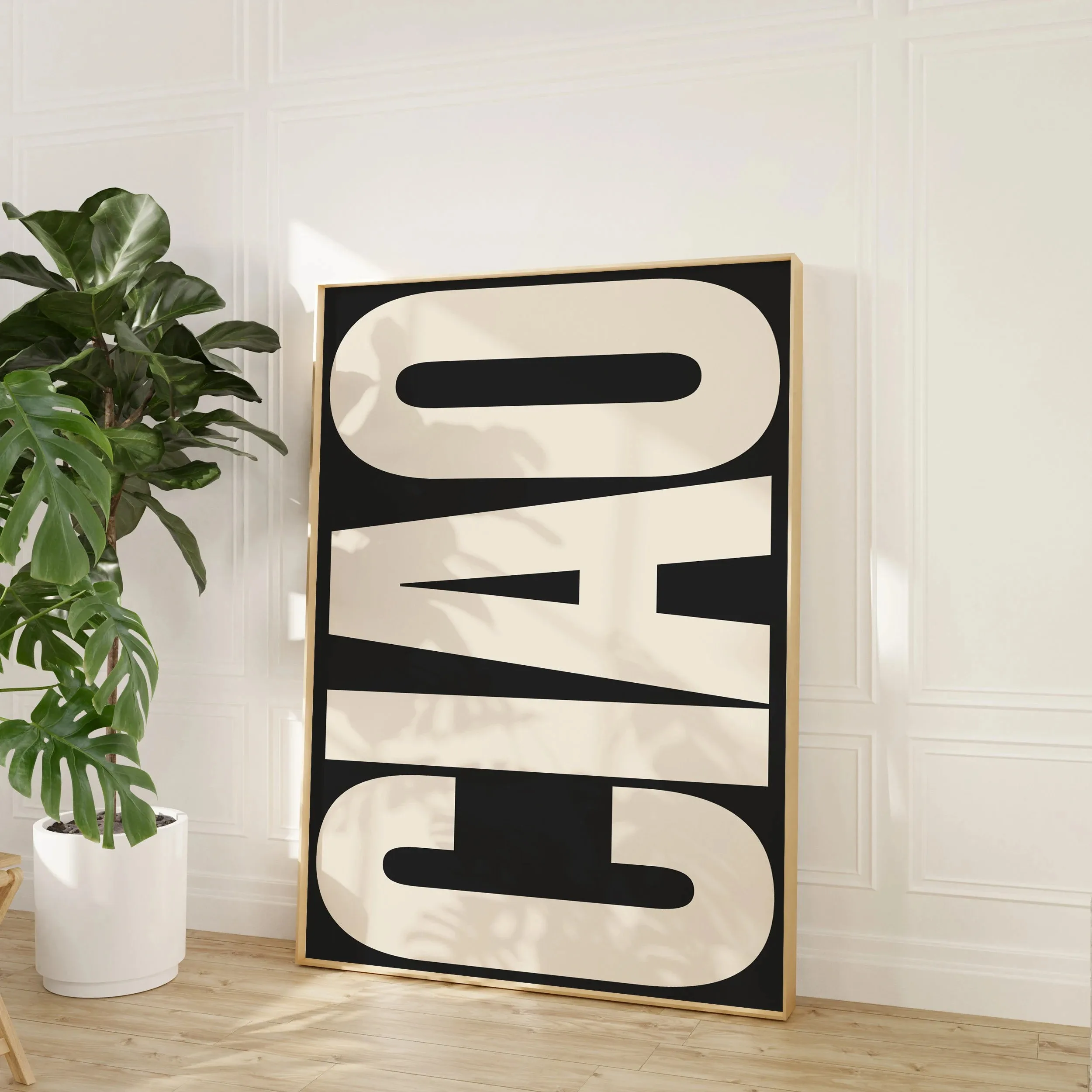 Plakat z napisem - nowoczesna typografia retro Niebieski