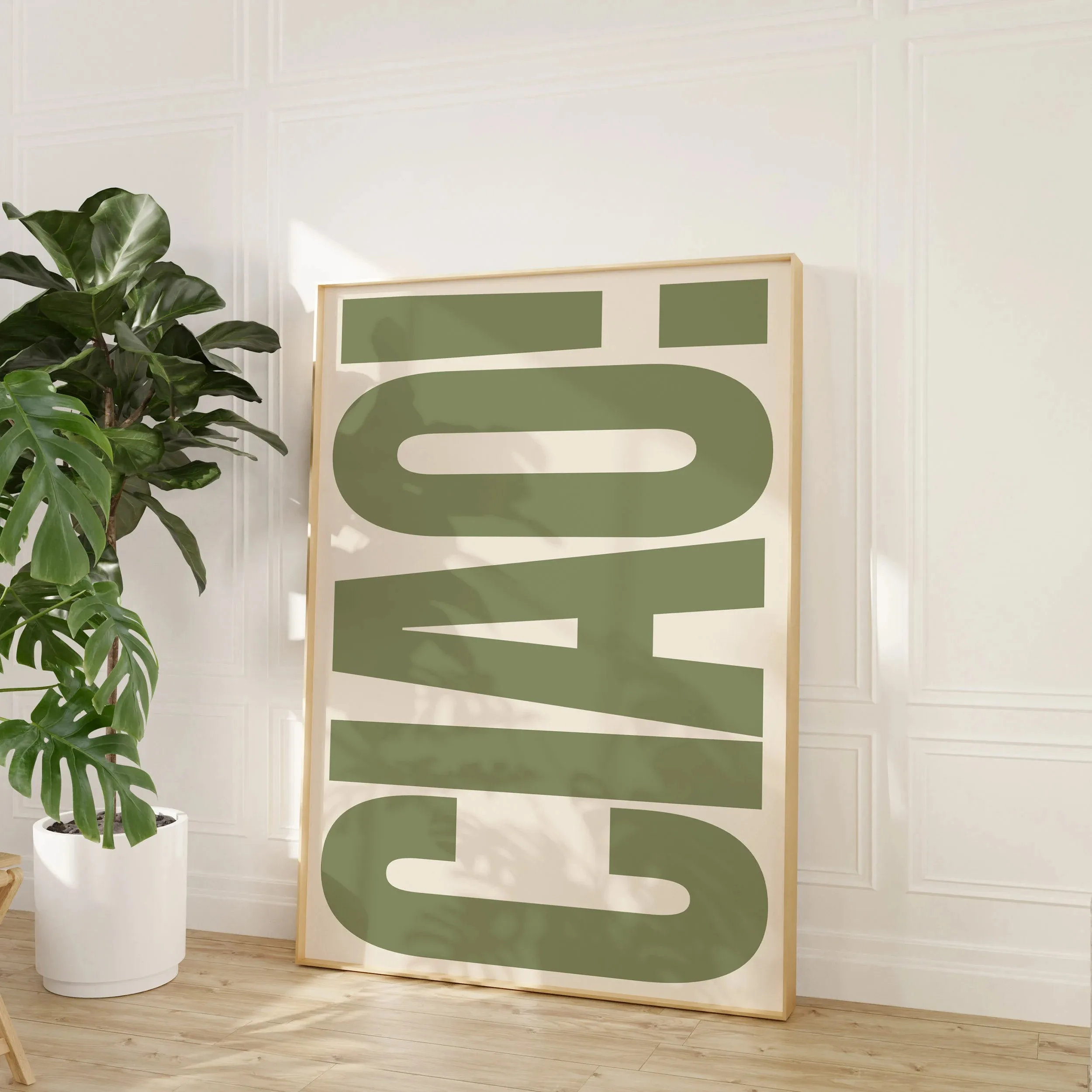 Plakat z napisem - nowoczesna typografia retro Zielony