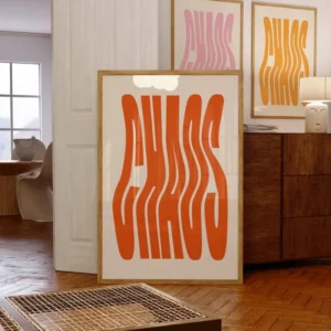 Plakat typograficzny Chaos Czerwony