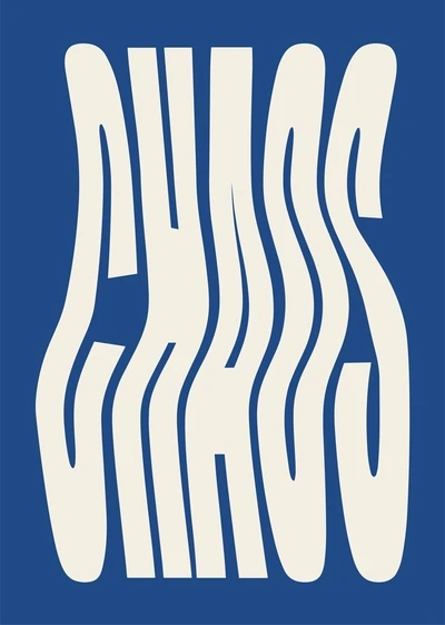 Plakat z napisem Chaos – typografia na ścianę Wzór 1