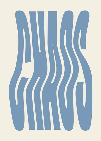 Plakat z napisem Chaos – typografia na ścianę Wzór 10