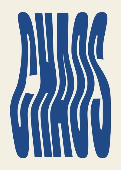 Plakat z napisem Chaos – typografia na ścianę Wzór 11