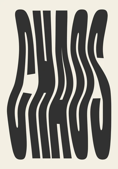 Plakat z napisem Chaos – typografia na ścianę Wzór 12