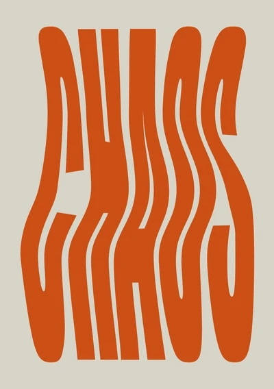 Plakat z napisem Chaos – typografia na ścianę Wzór 2