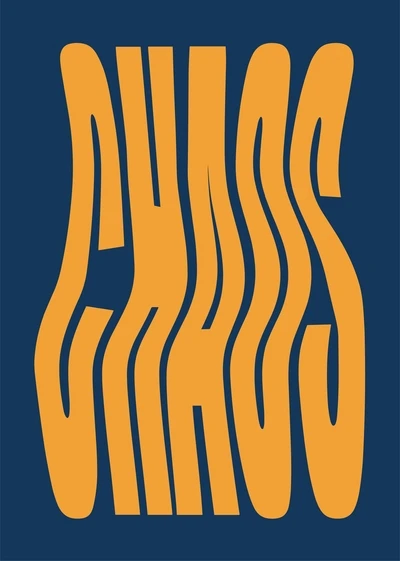 Plakat z napisem Chaos – typografia na ścianę Wzór 3