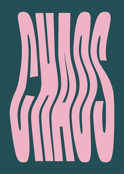 Plakat z napisem Chaos – typografia na ścianę Wzór 4