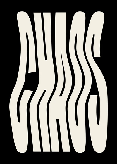 Plakat z napisem Chaos – typografia na ścianę Wzór 5