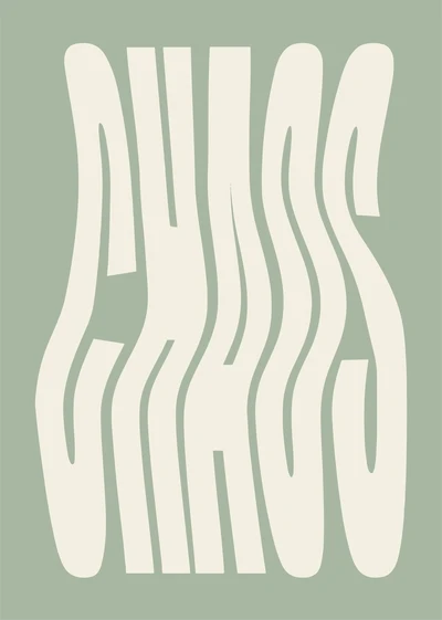 Plakat z napisem Chaos – typografia na ścianę Wzór 6