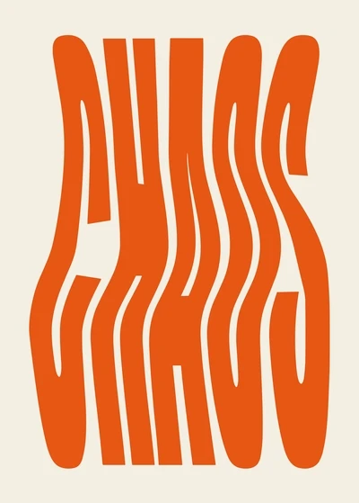 Plakat z napisem Chaos – typografia na ścianę Wzór 9