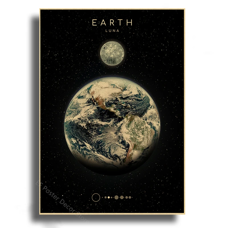 Plakat Układ Słoneczny astronomia Brązowy