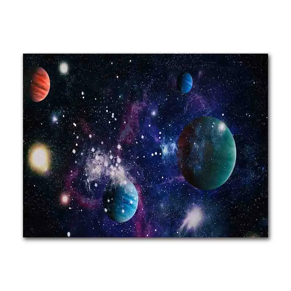 Układ Słoneczny - plakat z planetami Czarny
