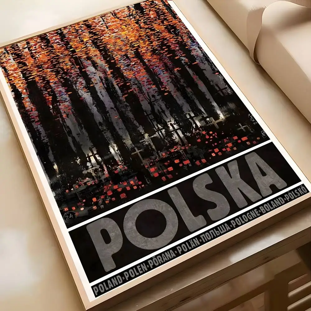 Plakat uliczka z widokiem na miasto Fioletowy