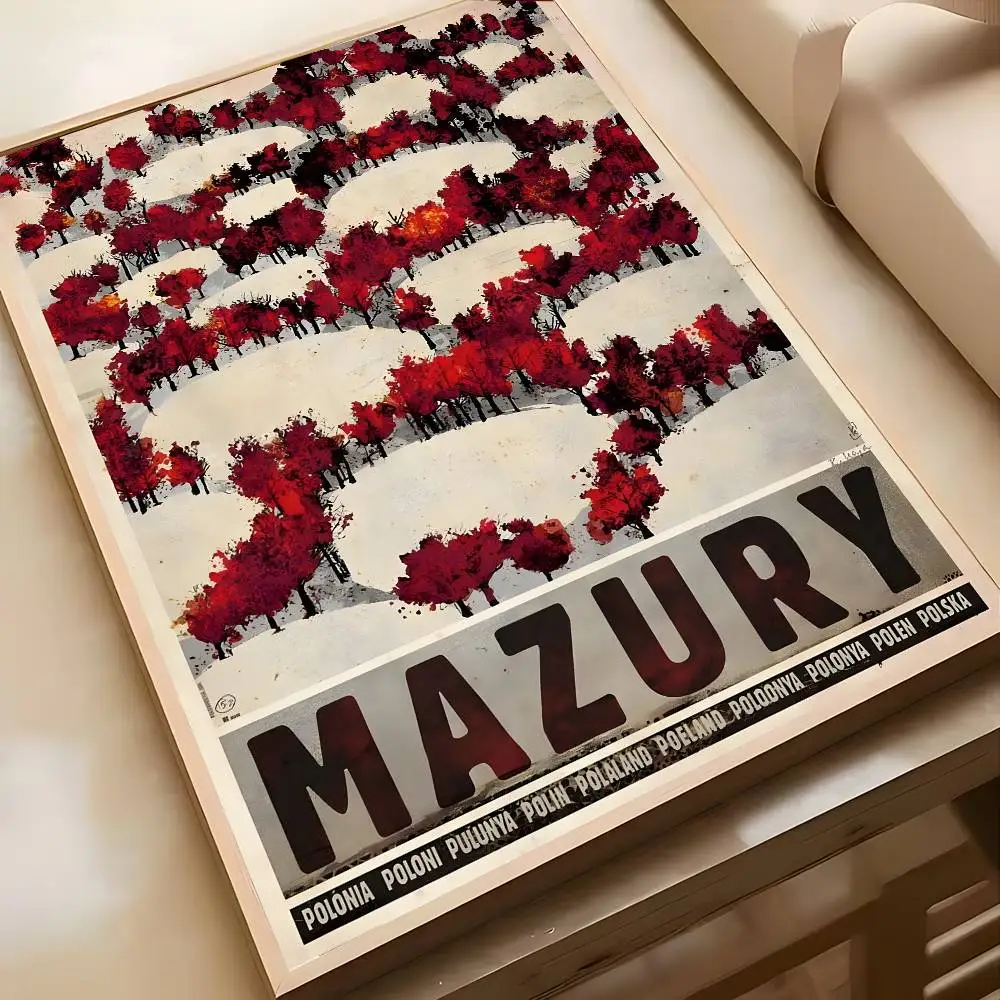 Plakat uliczka z widokiem na miasto Srebrny
