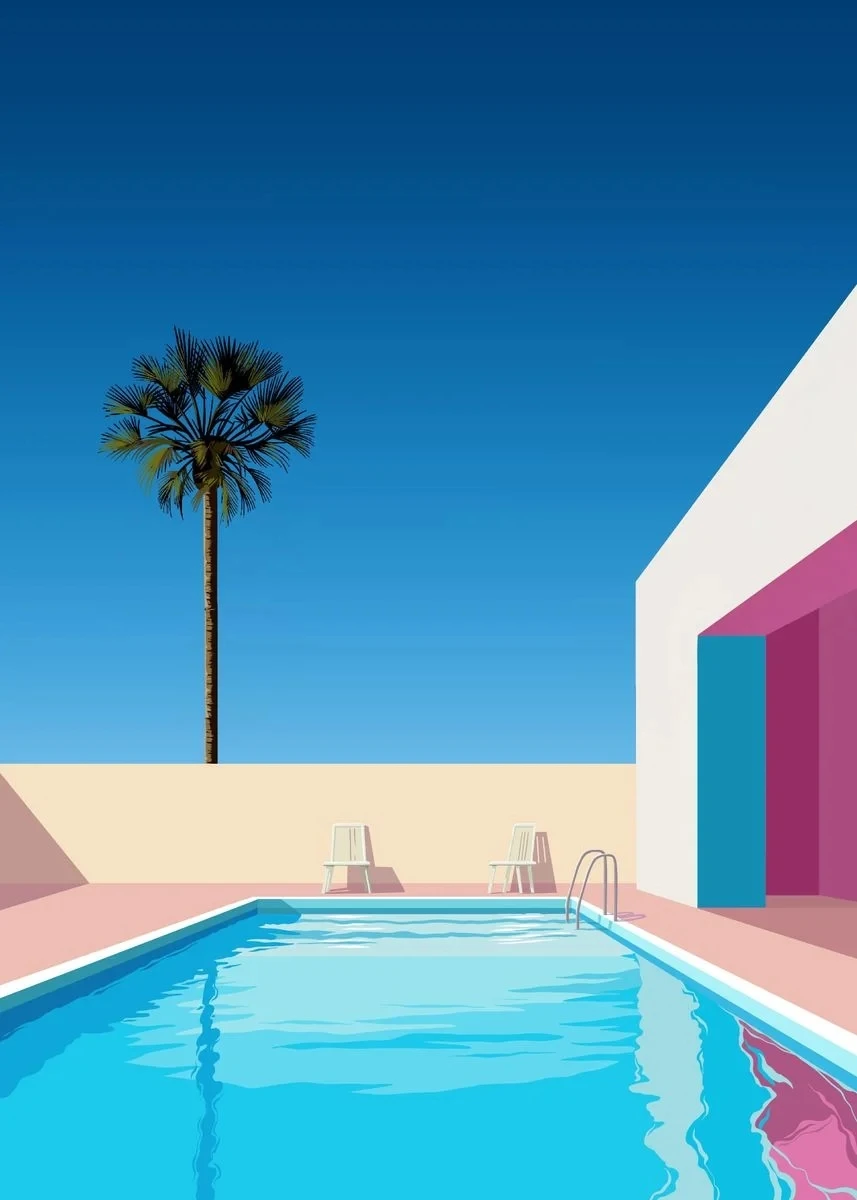 Plakat Hiroshi Nagai vaporwave lato Wielo