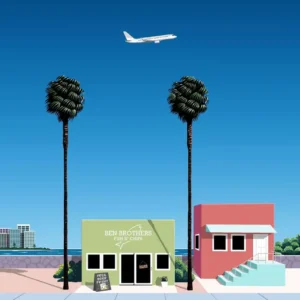 Plakat Hiroshi Nagai vaporwave lato żółty