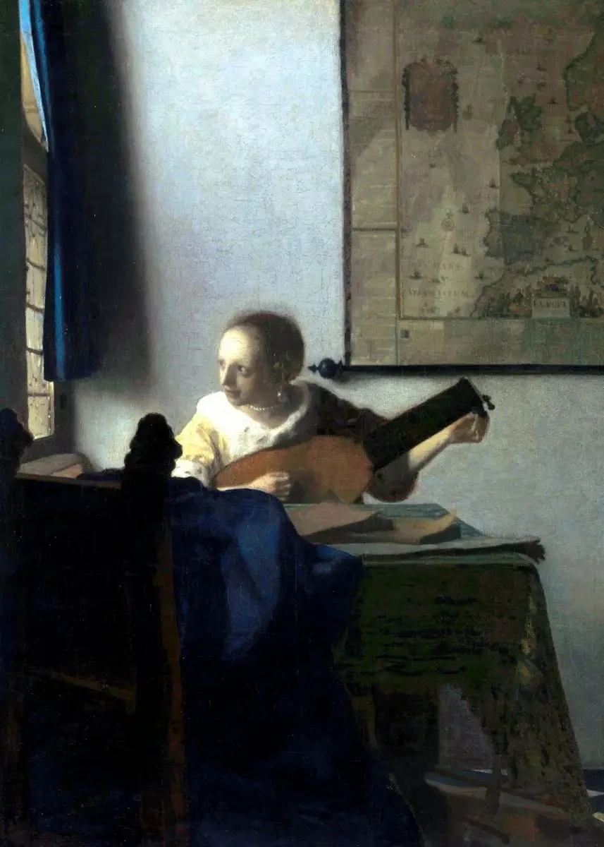 Plakat Vermeer - reprodukcja obrazu Fioletowy/фиолетовый