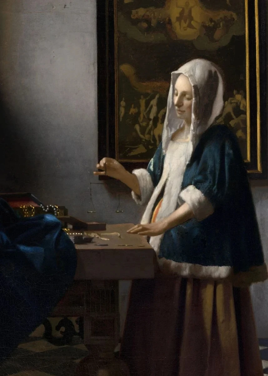Plakat Vermeer - reprodukcja obrazu Jasnoszary