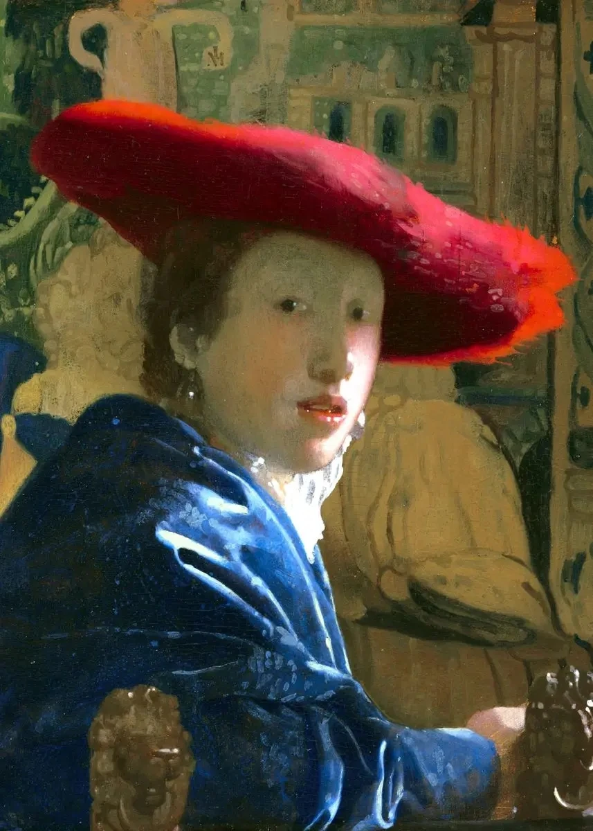 Plakat Vermeer - reprodukcja obrazu Jasnozielony