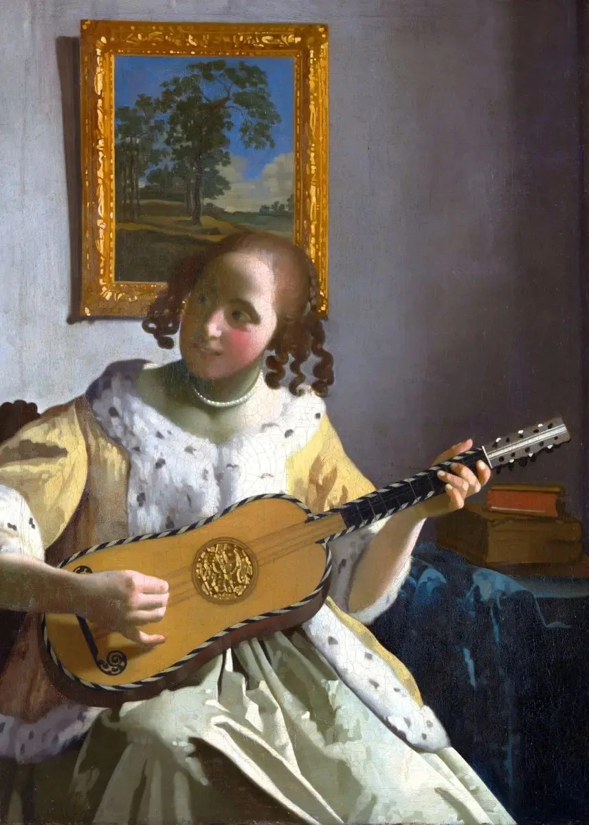 Plakat Vermeer - reprodukcja obrazu Jasnożółty