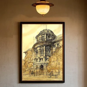 Vintage Rysunki Architektury - Plakat Wzór 1