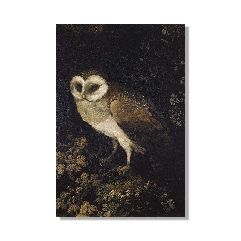 Plakat vintage biblioteka dark academia Granatowy