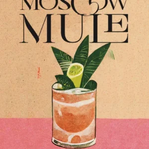 Plakat vintage drinki Mojito i Aperol Fioletowy